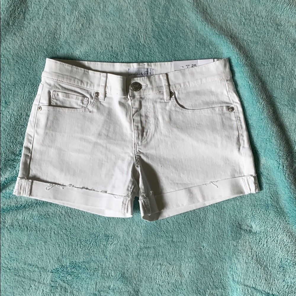 NWT loft white Jean Shorts